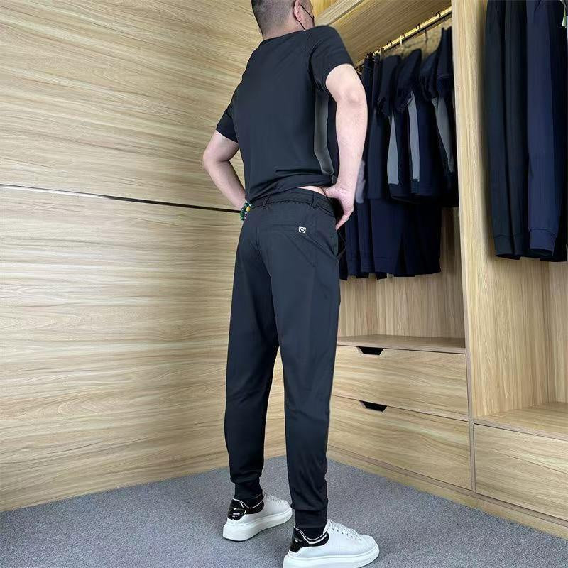 Completo casual da uomo a maniche corte + pantaloni lunghi a due pezzi